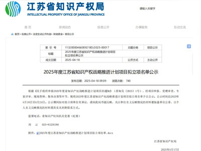 [تم اختيار الأسهم المحددة فقط في Yancheng] Tianyi كمشروع براءات اختراع عالية القيمة في Jiangsu في عام 2025
